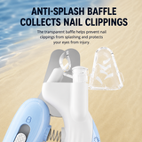 LED dog nail clipper with anti-splash baffle