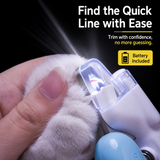 LED dog nail clipper helps find the quick line